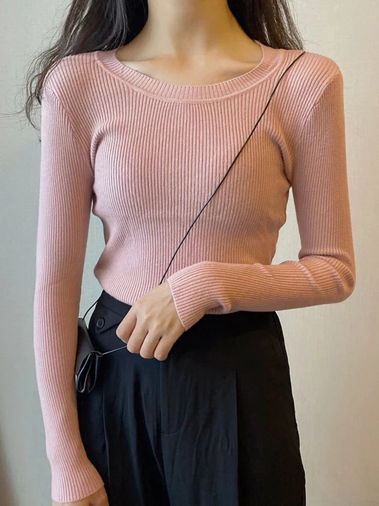 Pull doux pour femme col rond