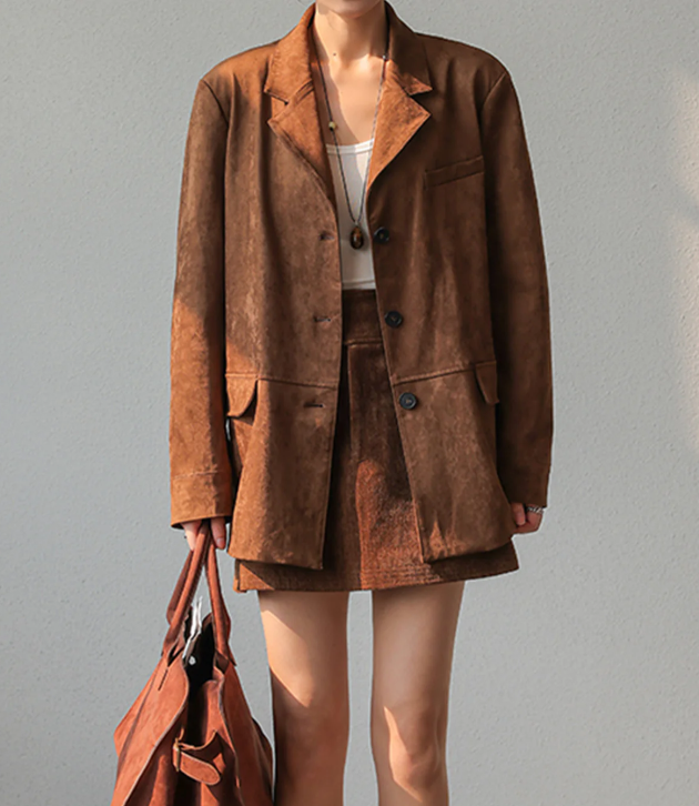 Blazer exclusif en daim pour femme