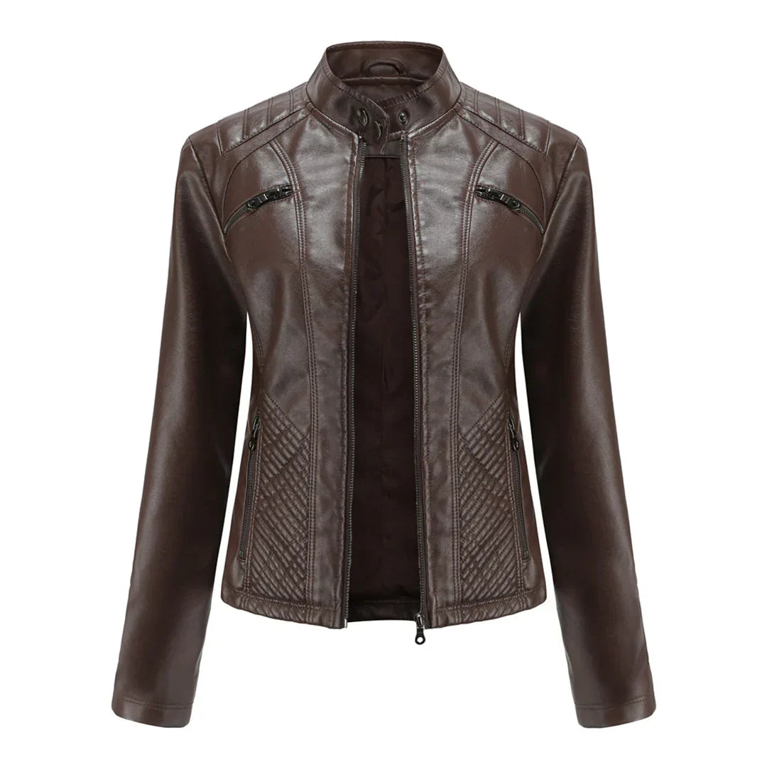 Élégante Veste en Cuir Femme Moderne Intemporelle