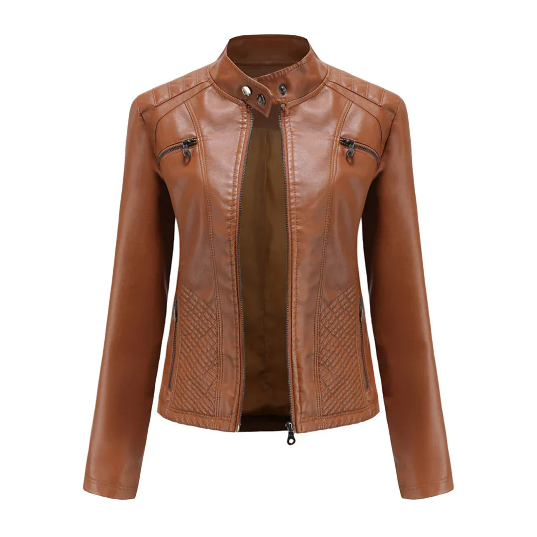 Élégante Veste en Cuir Femme Moderne Intemporelle