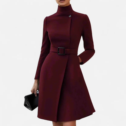 Manteau femme élégant Ceinture Col montant