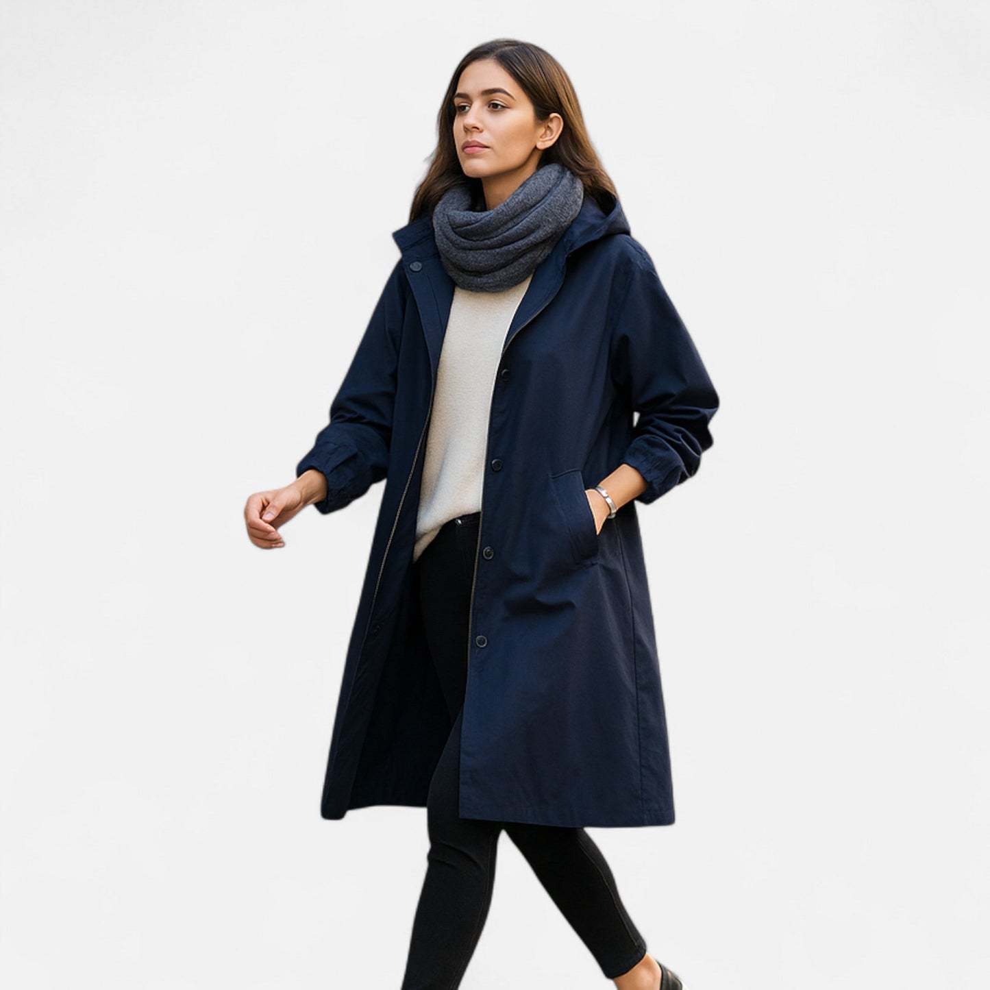 Manteau de mi-saison pratique avec capuche
