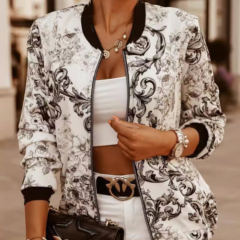 Veste d'été femme à motif floral légère
