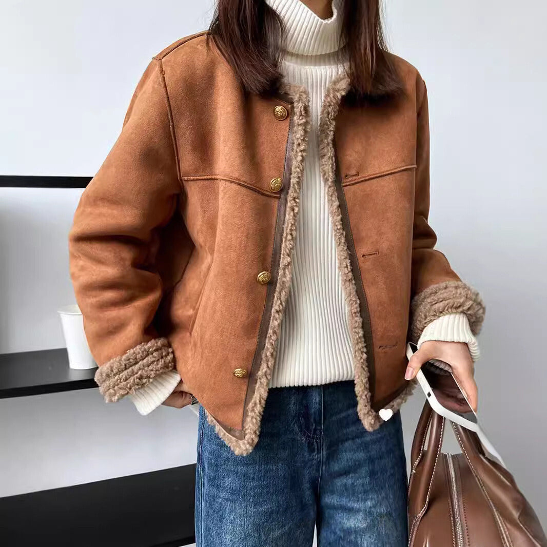 Manteau élégant Sherpa pour femme