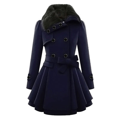 Trench-coat élégant en laine pour femme