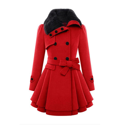 Trench-coat élégant en laine pour femme