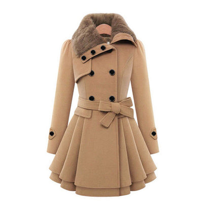 Trench-coat élégant en laine pour femme