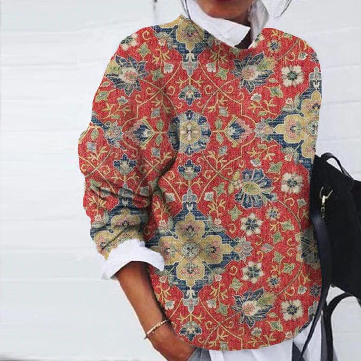 Eleganter Pullover mit Farbdruck Design - IdealeKleiden