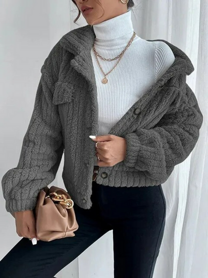 Veste en fausse fourrure courte pour femme, mode printemps