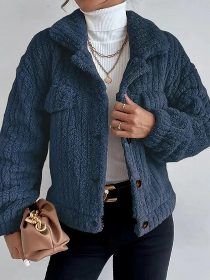 Kunstpelz-Jacke Damen Kurz Frühjahr Fashion - IdealeKleiden