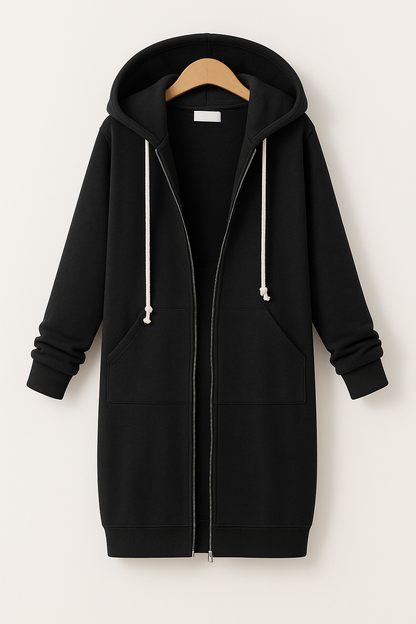 Sweat à capuche zippé décontracté