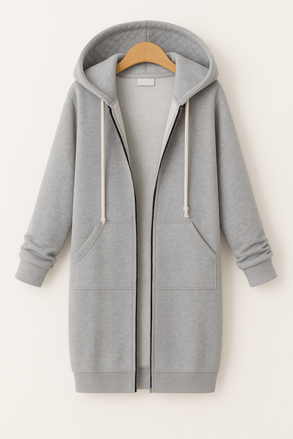 Sweat à capuche zippé décontracté