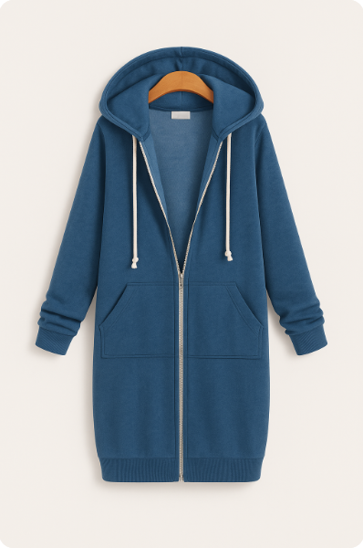 Sweat à capuche zippé décontracté