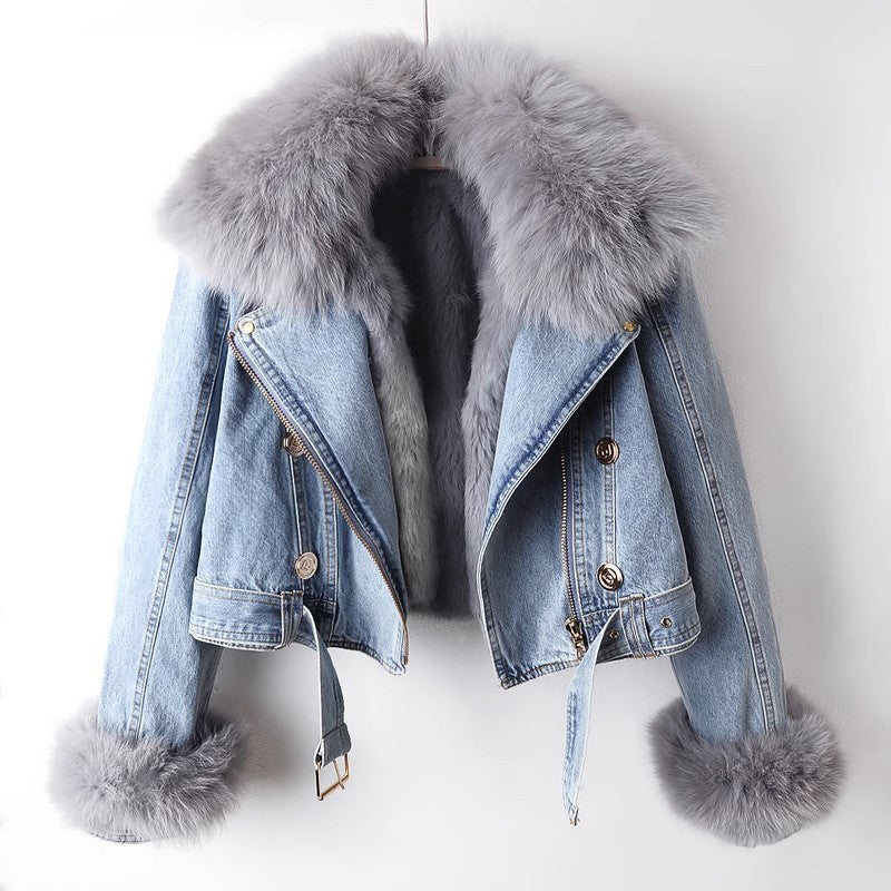 Parka en jean stylé pour femme