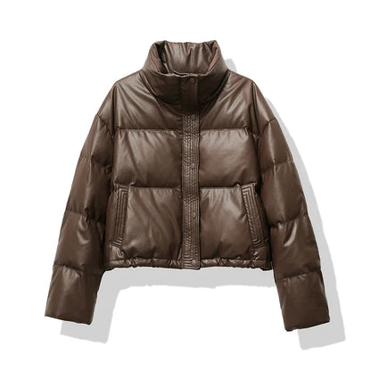 Stylische Frauen Daunenjacke Schwarz Warm Wintermode - IdealeKleiden
