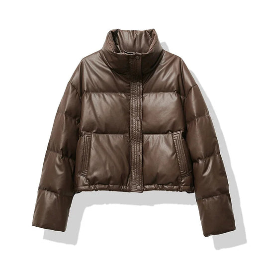 Stylische Frauen Daunenjacke Schwarz Warm Wintermode - IdealeKleiden