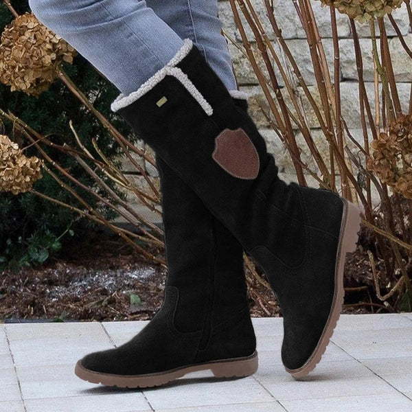 Bottes femme aspect daim vieilli