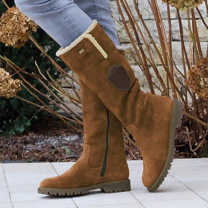 Bottes femme aspect daim vieilli