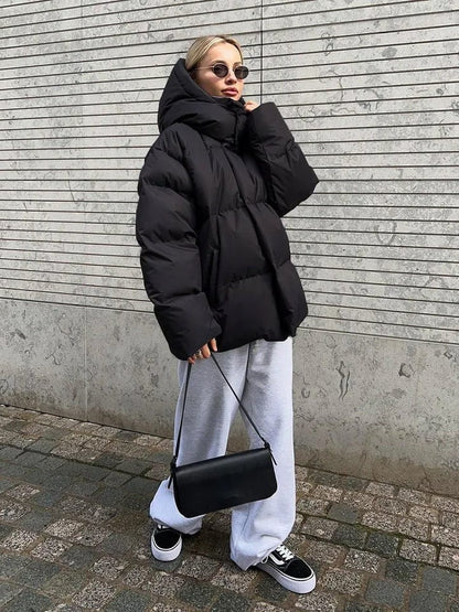 Übergroße Damen Pufferjacke Warm & Stilvoll - IdealeKleiden