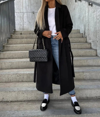 Élégant manteau femme hiver chaud classique sur mesure