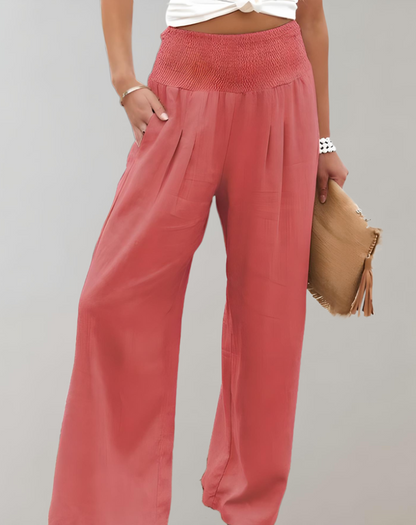 Pantalon élégant taille haute pour femme