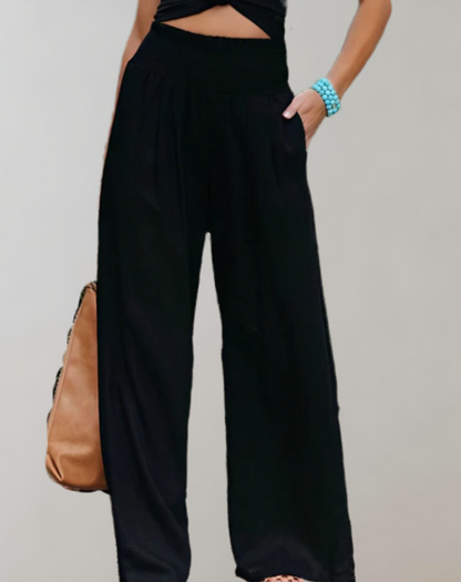 Pantalon élégant taille haute pour femme