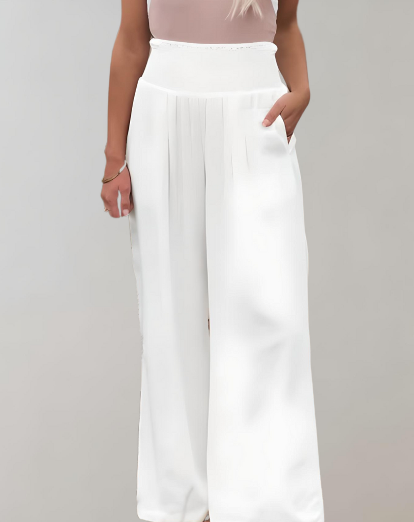 Pantalon élégant taille haute pour femme