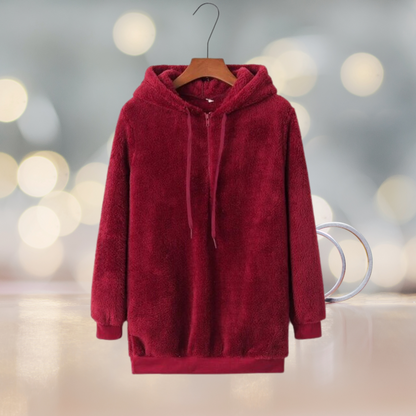 Pull à capuche en polaire pour femme automne, doux et confortable