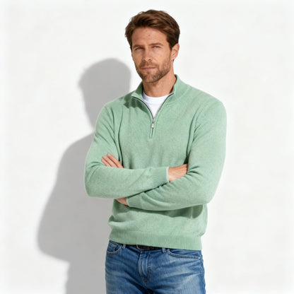 Pull à col en V zippé tendance