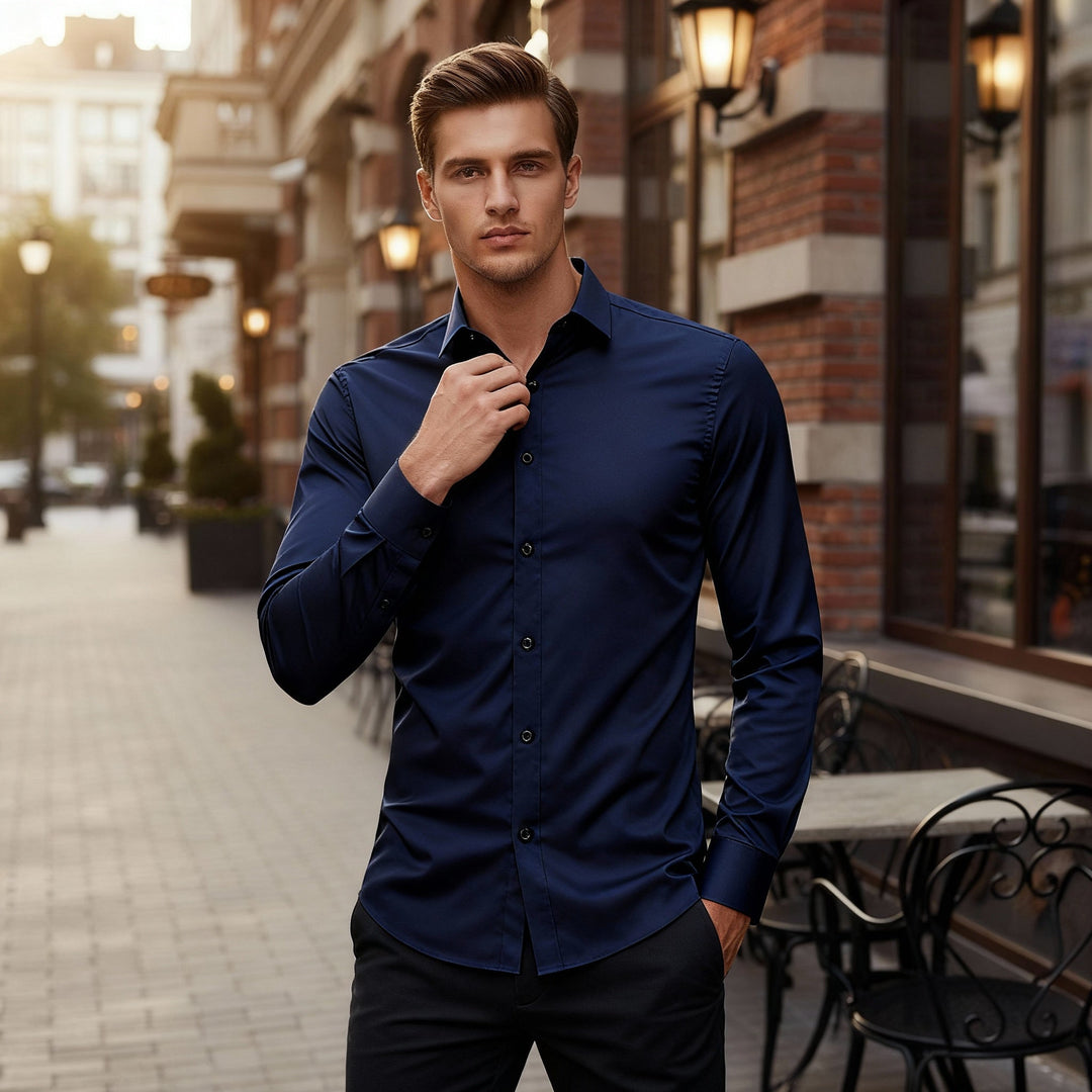 Chemise stretch facile à repasser et confortable