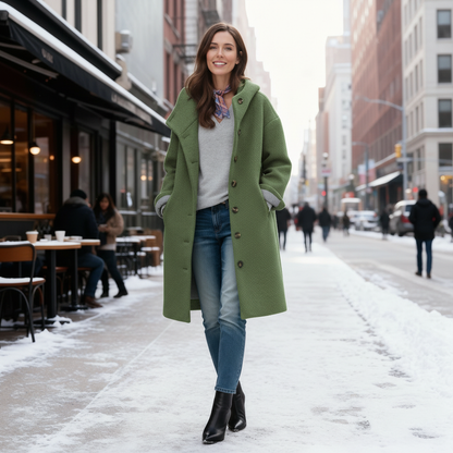Parka long d'hiver pour femme en polaire à capuche