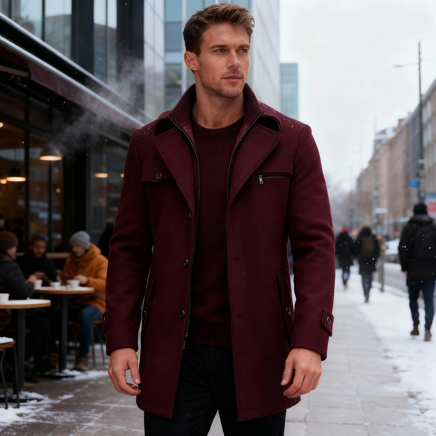 Manteau d'hiver élégant imperméable pour homme
