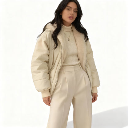 Veste d'hiver chaude oversize pour femme en polaire thermique