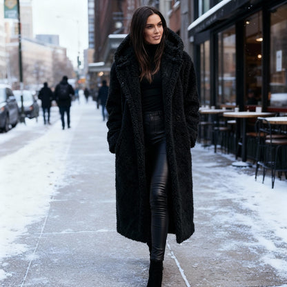 Manteau Teddy doux pour femme Veste à capuche