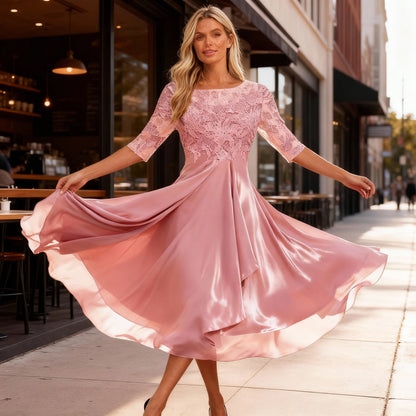 Robe midi légère d'été en mousseline