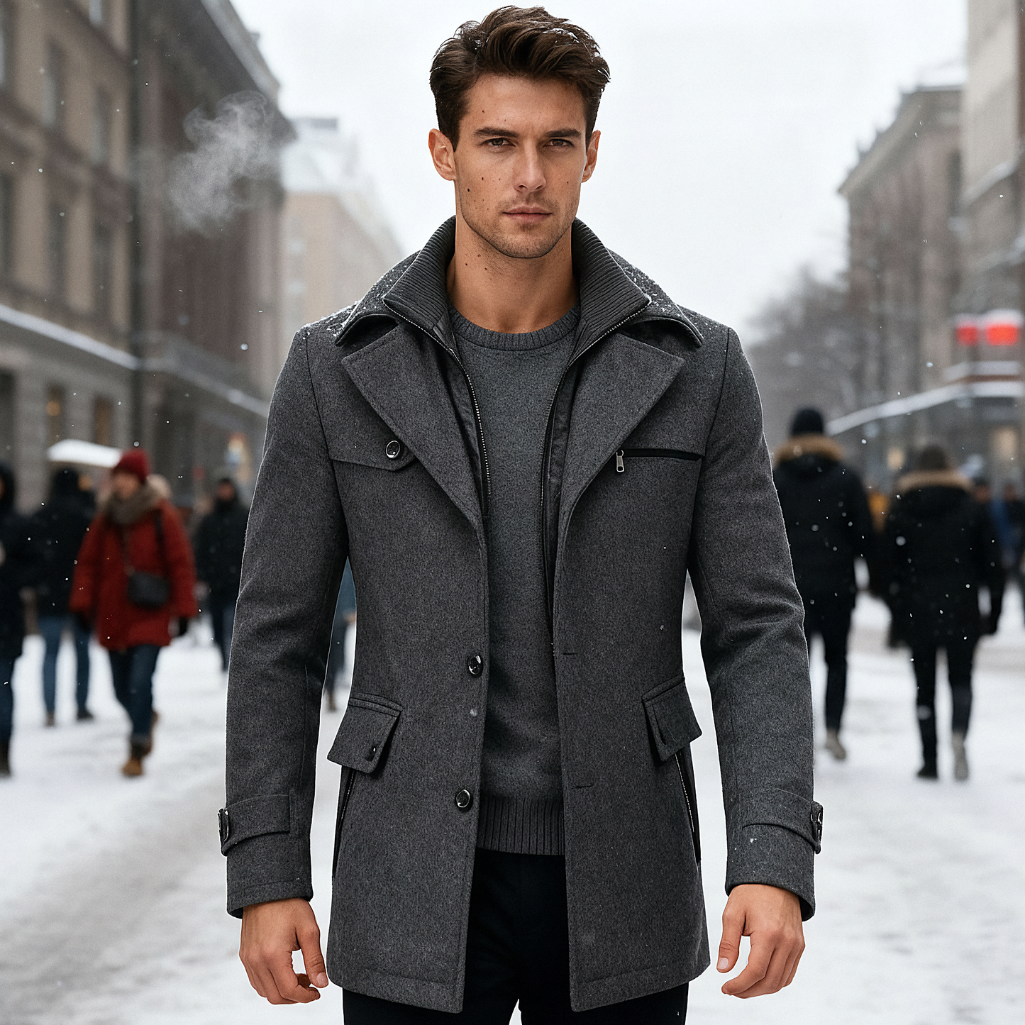 Manteau d'hiver élégant imperméable pour homme