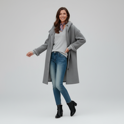 Manteau polaire à capuche pour femme