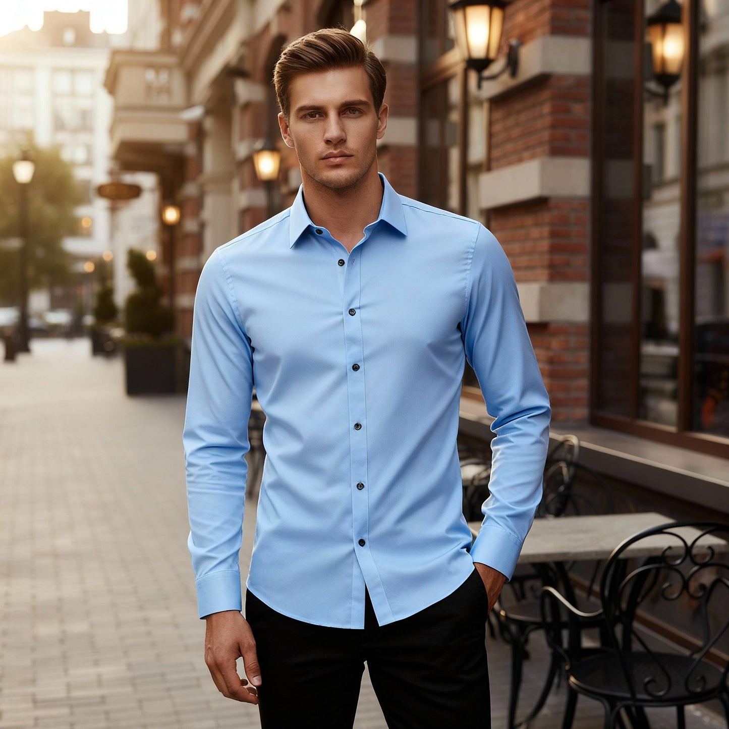 Chemise stretch facile à repasser et confortable