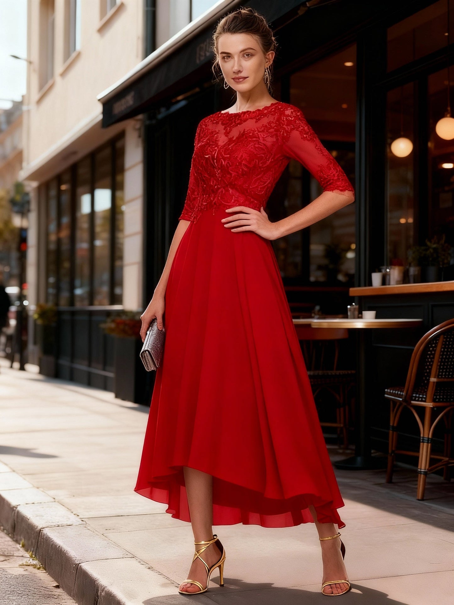 Robe de soirée de luxe en satin élégante