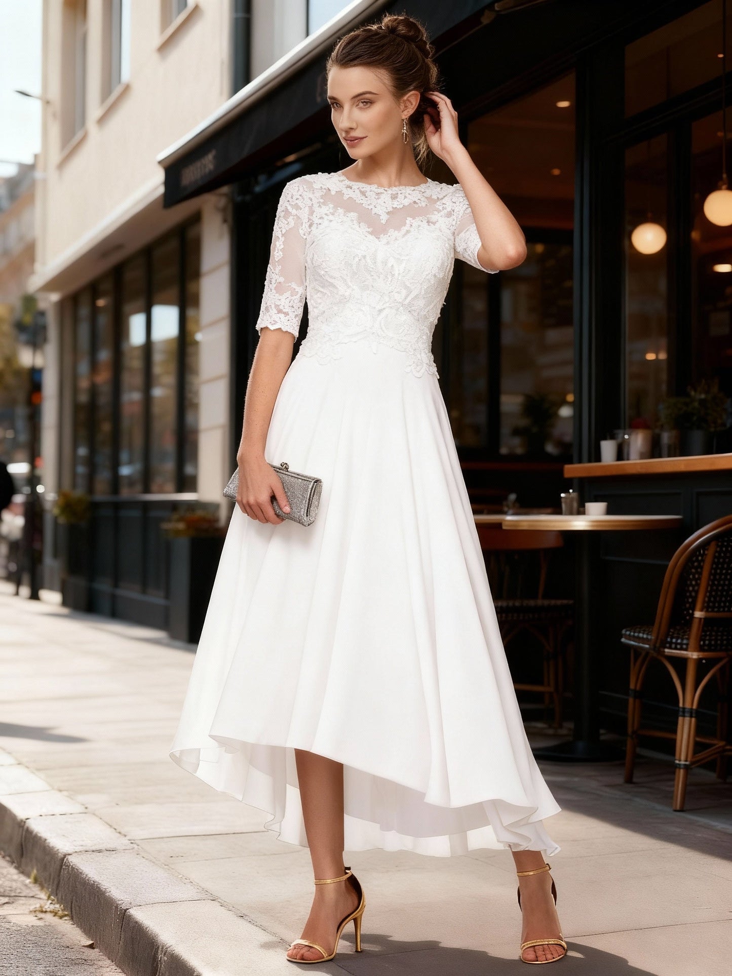 Robe de soirée de luxe en satin élégante