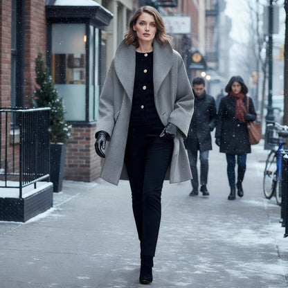 Manteau d'hiver élégant pour femme, coupe-vent