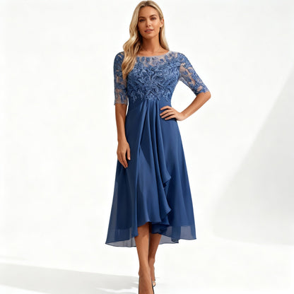 Élégante robe midi en mousseline pour femme