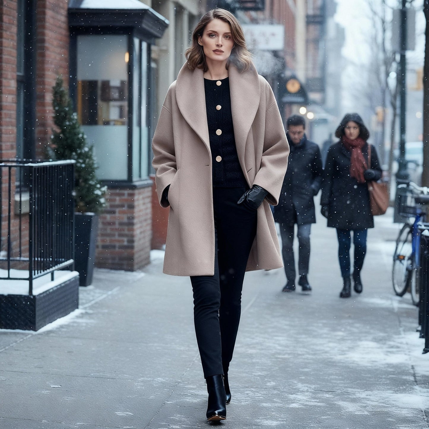 Manteau d'hiver élégant pour femme, coupe-vent