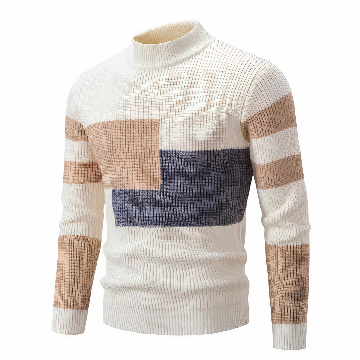 Pull en maille élégant pour homme - Patchwork moderne