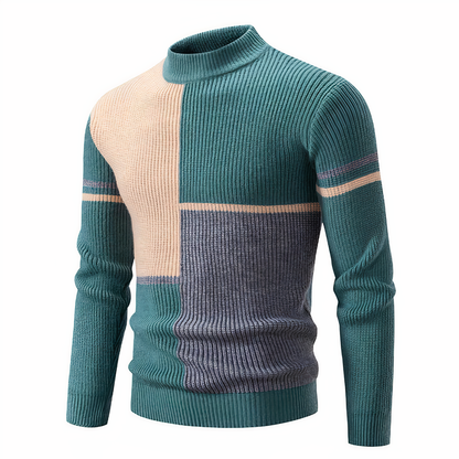 Pull en maille élégant pour homme - Patchwork moderne