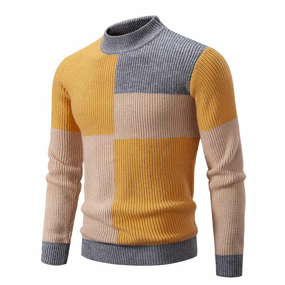 Pull en maille élégant pour homme - Patchwork moderne