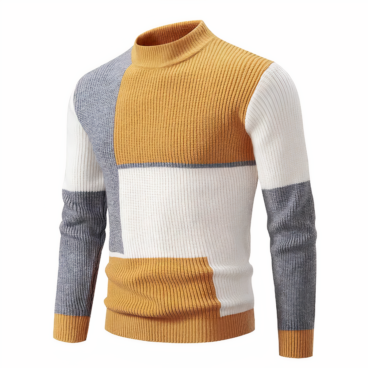 Pull en maille élégant pour homme - Patchwork moderne