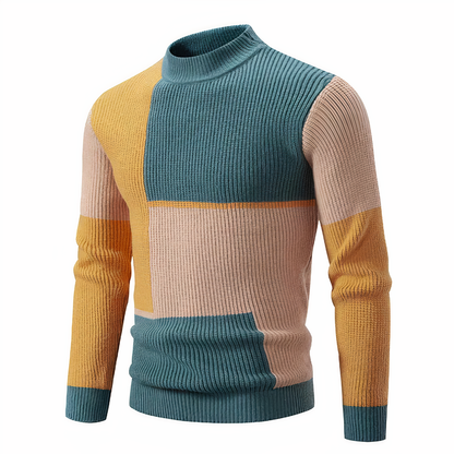 Pull en maille élégant pour homme - Patchwork moderne