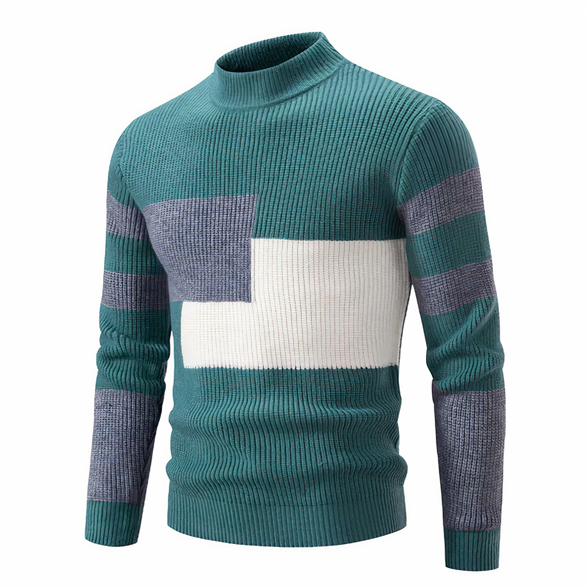 Pull en maille élégant pour homme - Patchwork moderne