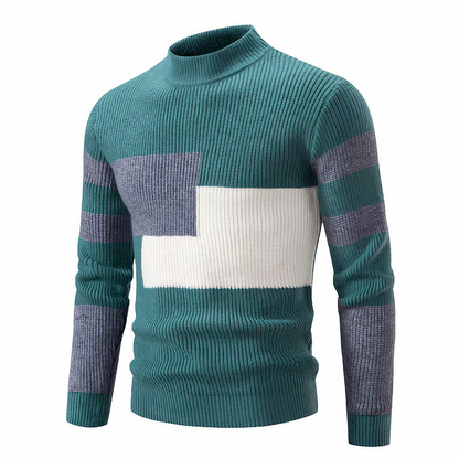 Pull en maille élégant pour homme - Patchwork moderne